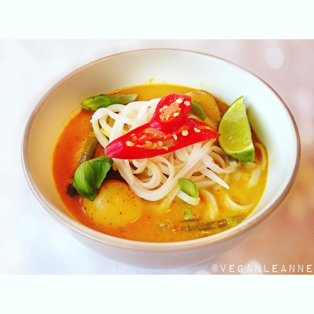 yellow curry and noodles